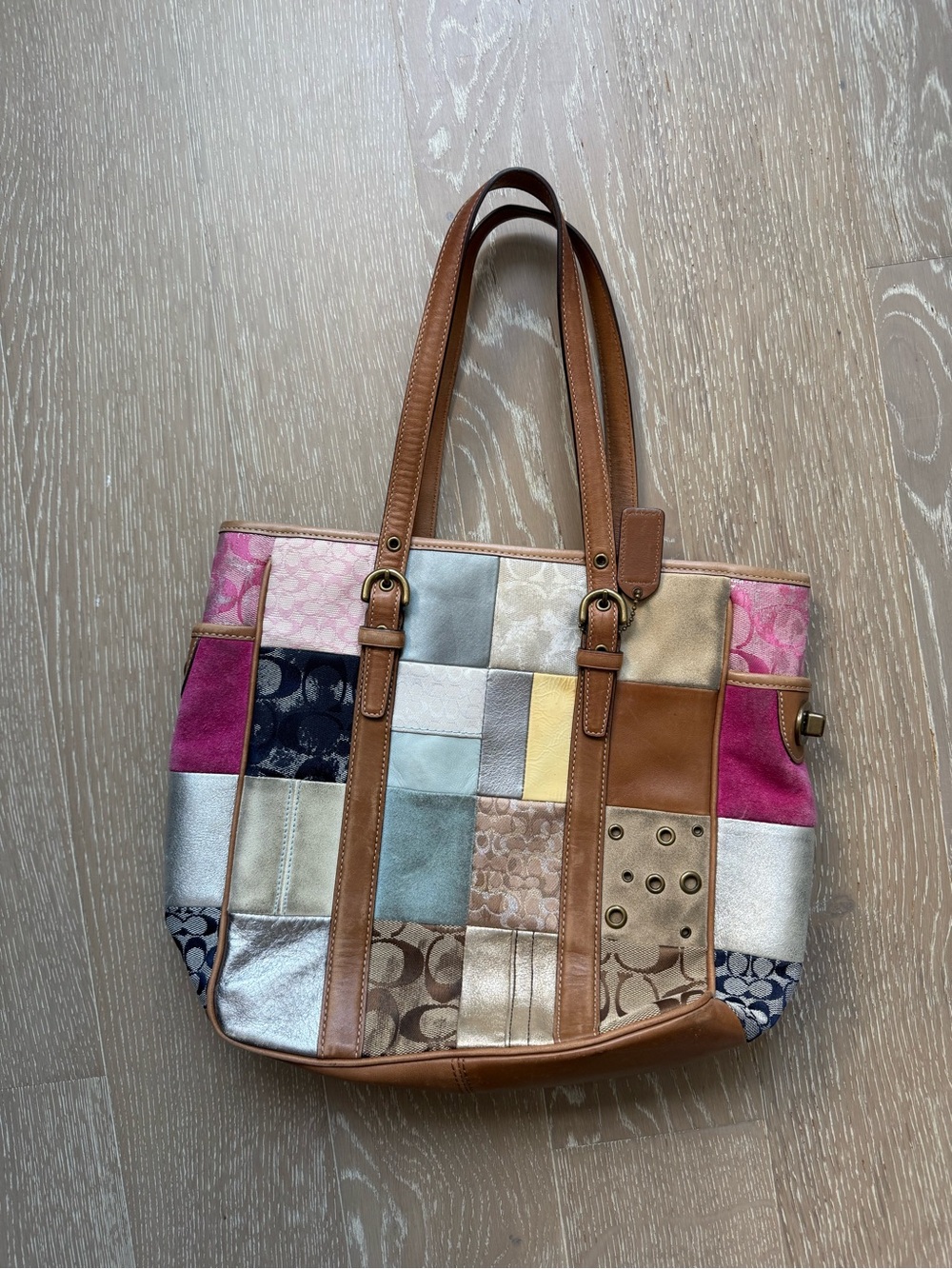 RARE VTG Coach Patchwork Y2K Shoulder Bag